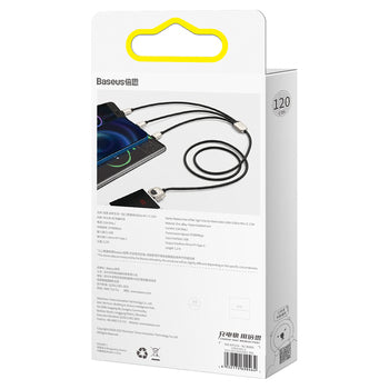 Baseus Cable Year of the Tiger 3 in 1 - USB to Type C, Lightning, Micro USB - 3,5A 1,2 metres (CASX010001) black Baseus Cable Year of the Tiger 3 in 1 - USB to Type C, Lightning, Micro USB - 3,5A 1,2 metres (CASX010001) black